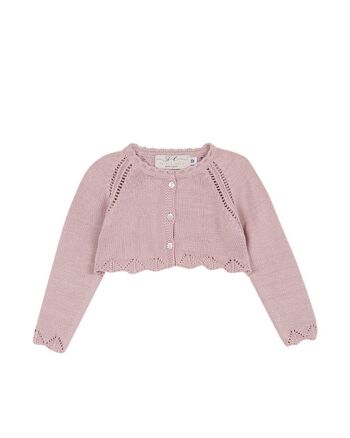 CARDIGAN ROSE PÊCHE 1