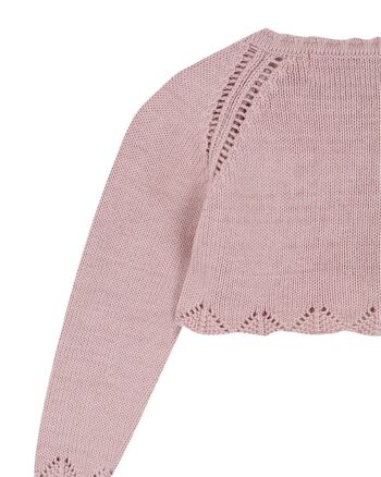 CARDIGAN ROSE PÊCHE 3