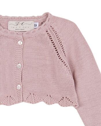 CARDIGAN ROSE PÊCHE 4