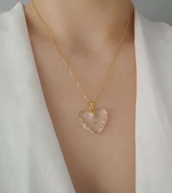 Collier en forme de coeur de graines de moutarde 2