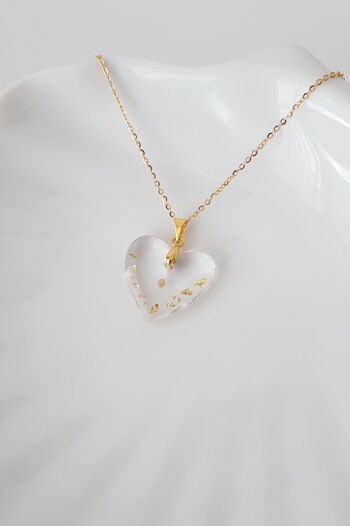 Collier en forme de coeur de graines de moutarde 4