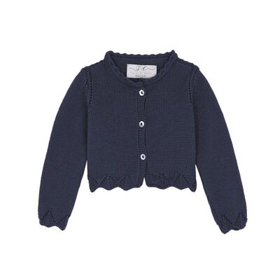 CARDIGAN CORTO BAMBINO BLU MARINO