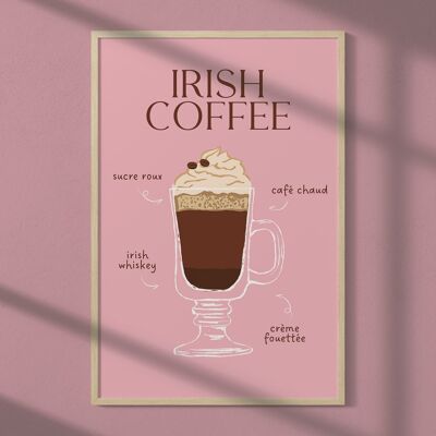 Cartel de cóctel de café irlandés 2