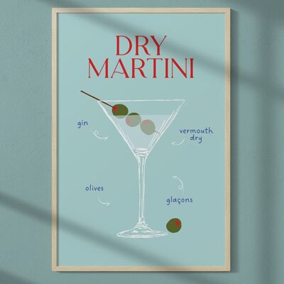 Affiche Cocktail Dry Martini 2