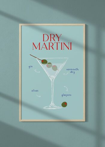 Affiche Cocktail Dry Martini 2 1