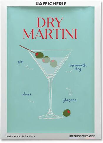 Affiche Cocktail Dry Martini 2 2