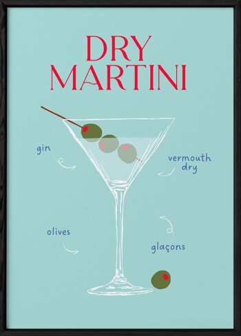 Affiche Cocktail Dry Martini 2 3