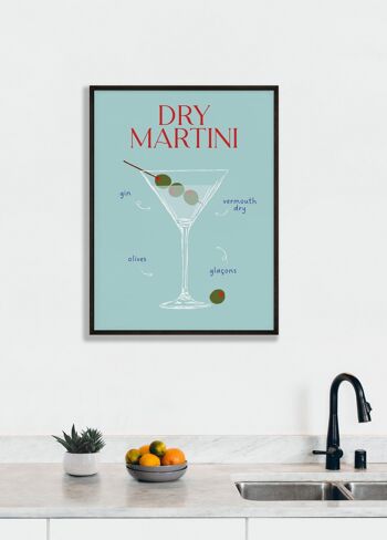 Affiche Cocktail Dry Martini 2 4