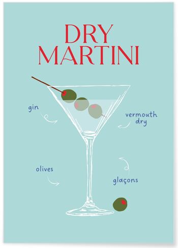Affiche Cocktail Dry Martini 2 5