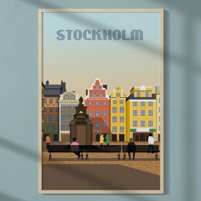 Affiche ville Stockholm