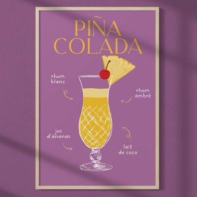 Piña Colada 2 Cocktail Poster