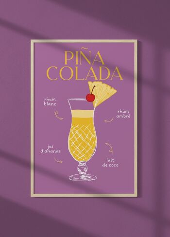 Affiche Cocktail Piña Colada 2 1