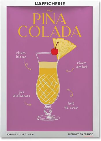 Affiche Cocktail Piña Colada 2 2