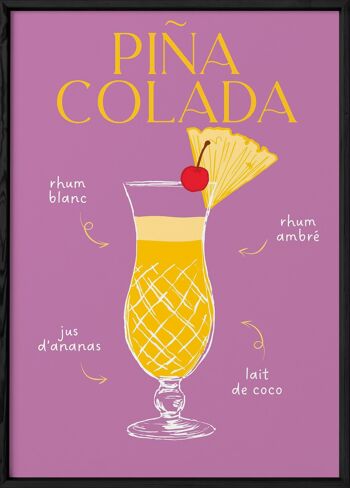 Affiche Cocktail Piña Colada 2 3