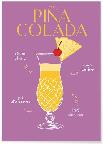 Affiche Cocktail Piña Colada 2 5