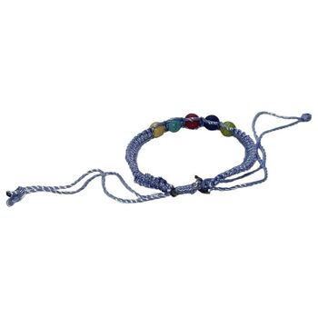 Bracelet de plage Vie Naturals, perles colorées, bleu 3