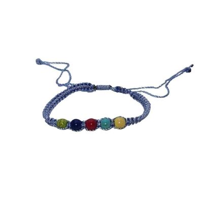 Vie Naturals Beach Bracelet, Coloured Beads, Blue