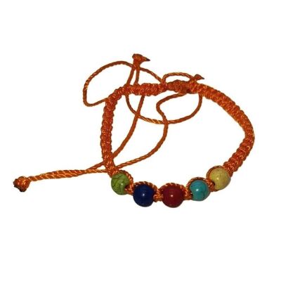Bracelet de plage Vie Naturals, perles colorées, orange