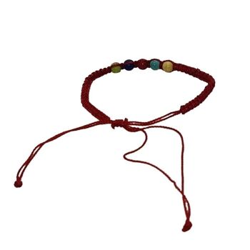 Bracelet de plage Vie Naturals, perles colorées, rouge 2