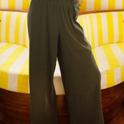 Textured Trousers - Khaki