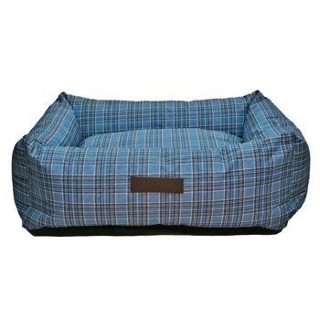 COUVRE-LIT IMPERMÉABLE TARTAN BLEU 2