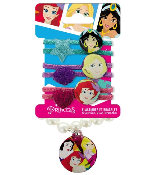 Disney Princess - Gomas de pelo elásticas/Pulsera x6