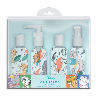 Disney Classics - Travel Toiletry Bag with 4 Refillable Jars