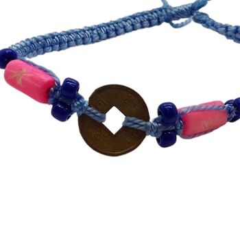 Bracelet de plage Vie Naturals, ancien, bleu 3