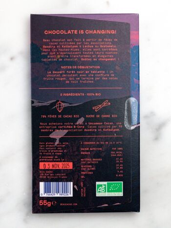 Tablette chocolat noir bio / LACHUÁ78% 2