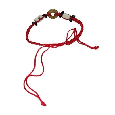 Bracelet de plage Vie Naturals, ancien, rouge