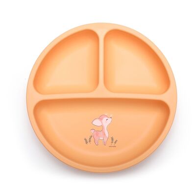 Silicone Fawn Compartment Plate