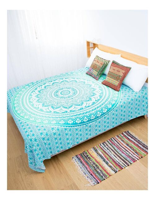 Bed Cover Cama Doble Celeste