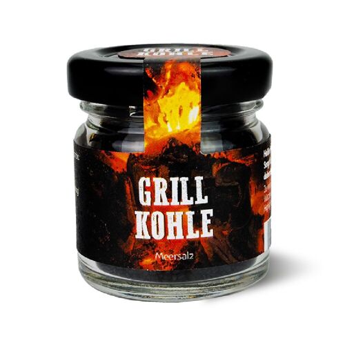 Schwarzes Hawaii Salz "Grillkohle" Mini Glas