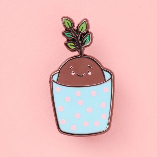 Kawaii potato planter Enamel Pin