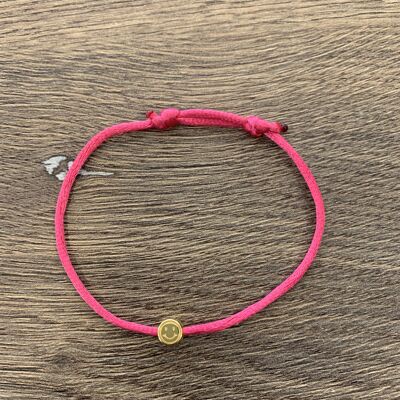Smiley Gold - with SATIN BAND - PINK
