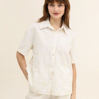 Camisa holgada de algodón bordada - CH009