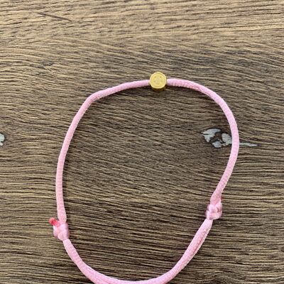 Smiley Gold - with SATIN BAND - PINK