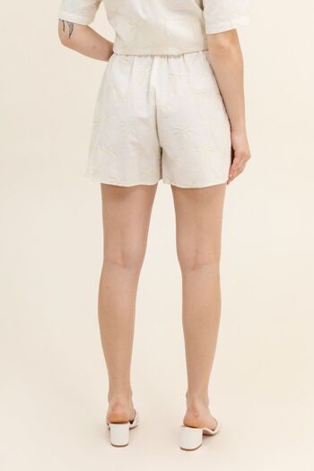 Short en coton brodé palmier - CH010 3