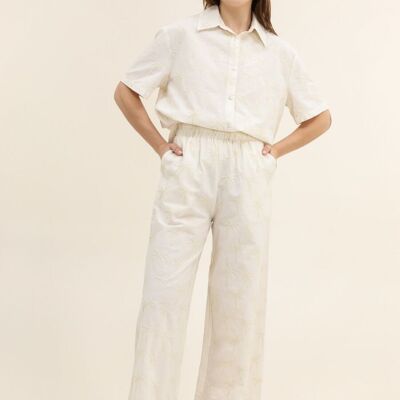 Embroidered cotton pants - CH011
