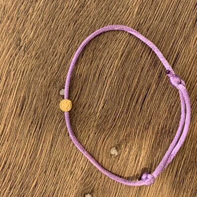 Smiley gold - with SATIN BAND - purple