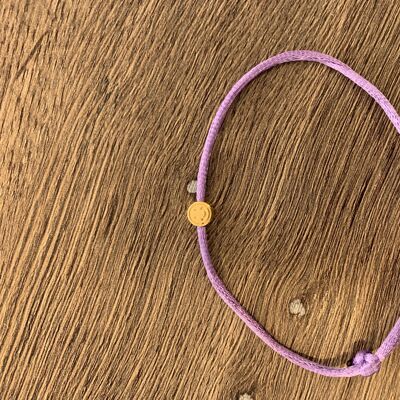 Smiley gold - with SATIN BAND - purple