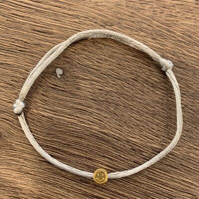 Smiley Gold - with SATIN BAND - gray