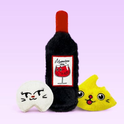 Gli abbinamenti perfetti di MyMeow: set di giocattoli per gatti con vino e formaggio