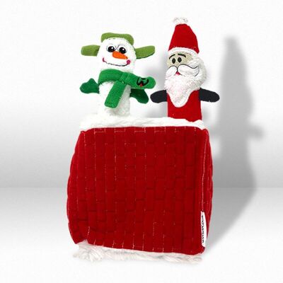 WufWuf Père Noël et bonhomme de neige se cachent dans un jouet interactif cube