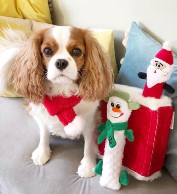 WufWuf Père Noël et bonhomme de neige se cachent dans un jouet interactif cube 2