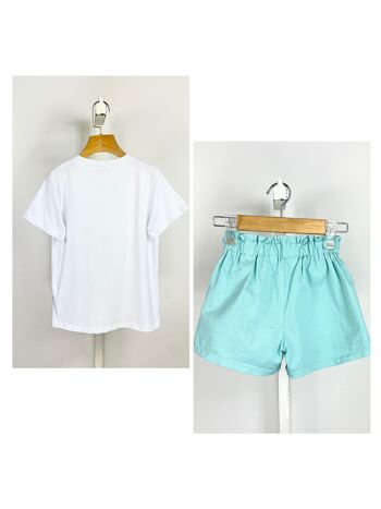 Ensemble t-shirt et short en coton pour fille 2