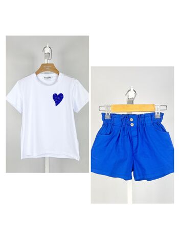 Ensemble t-shirt et short en coton pour fille 7