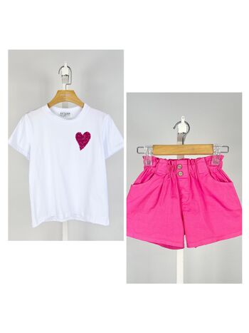 Ensemble t-shirt et short en coton pour fille 9