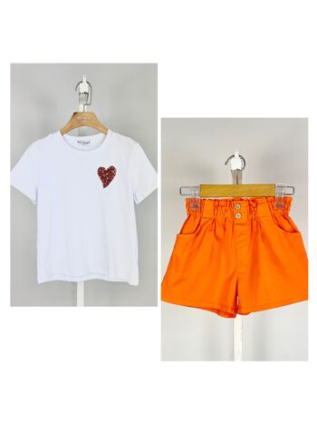 Ensemble t-shirt et short en coton pour fille 10