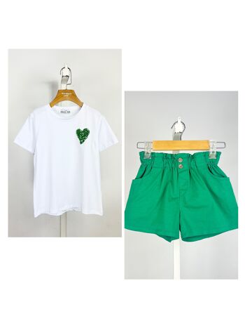 Ensemble t-shirt et short en coton pour fille 11